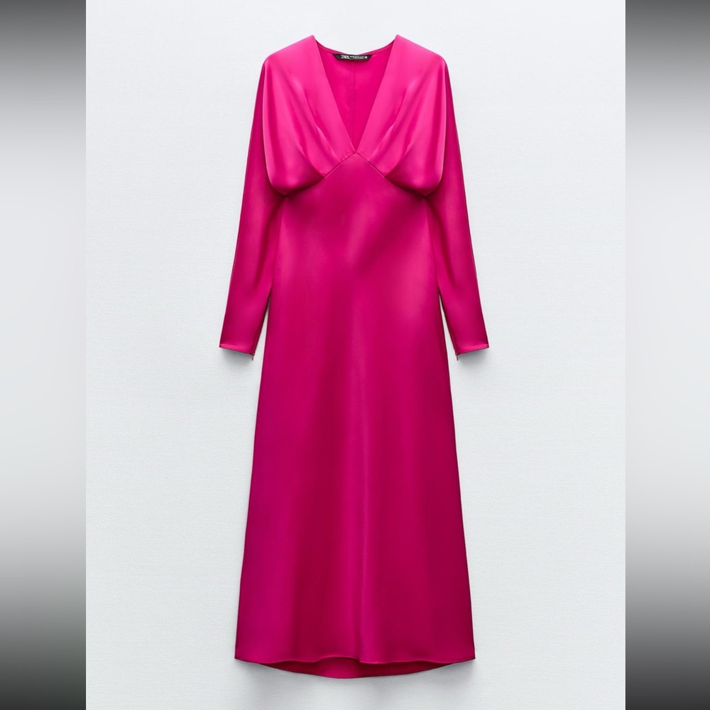 Zara limited edition satin effect midi dress - Picture 5 of 9